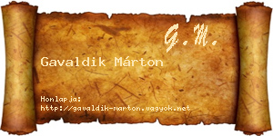 Gavaldik Márton névjegykártya