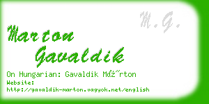 marton gavaldik business card